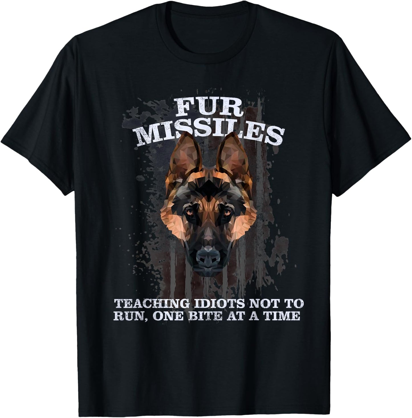 Fur missle, k9 handler, police shepherd american apparel T-Shirt - T-Shirt | Black