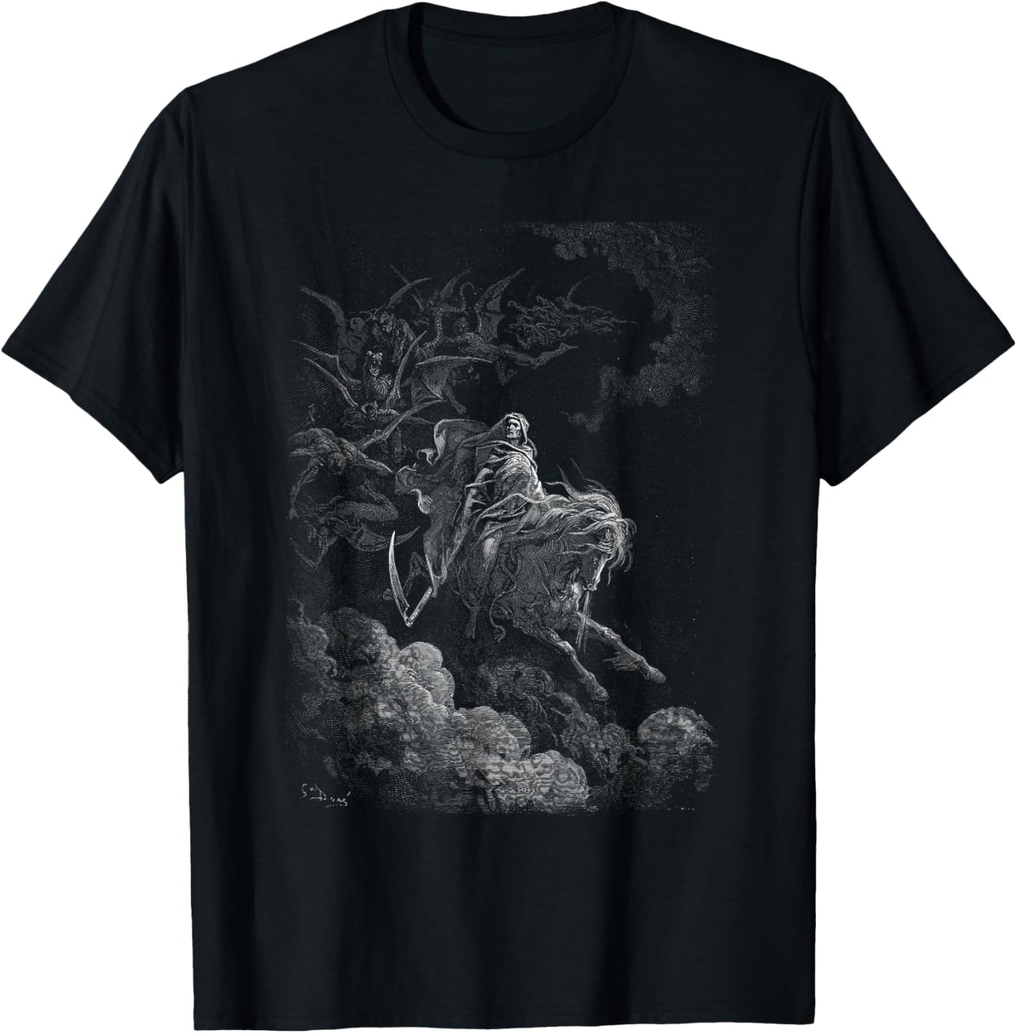 Gustave Doré - Death On The Pale Horse - Grim Reaper - 1865 T-Shirt - T-Shirt | Black