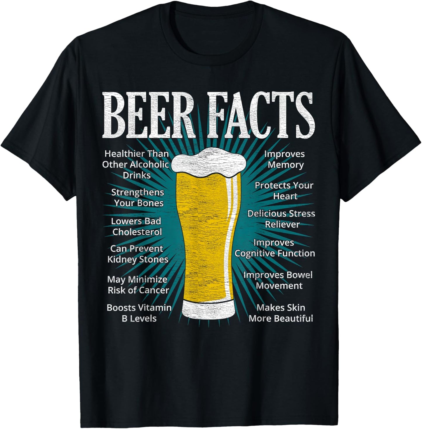 Beer Facts - Funny Beer Lover Gift T-Shirt - T-Shirt | Black