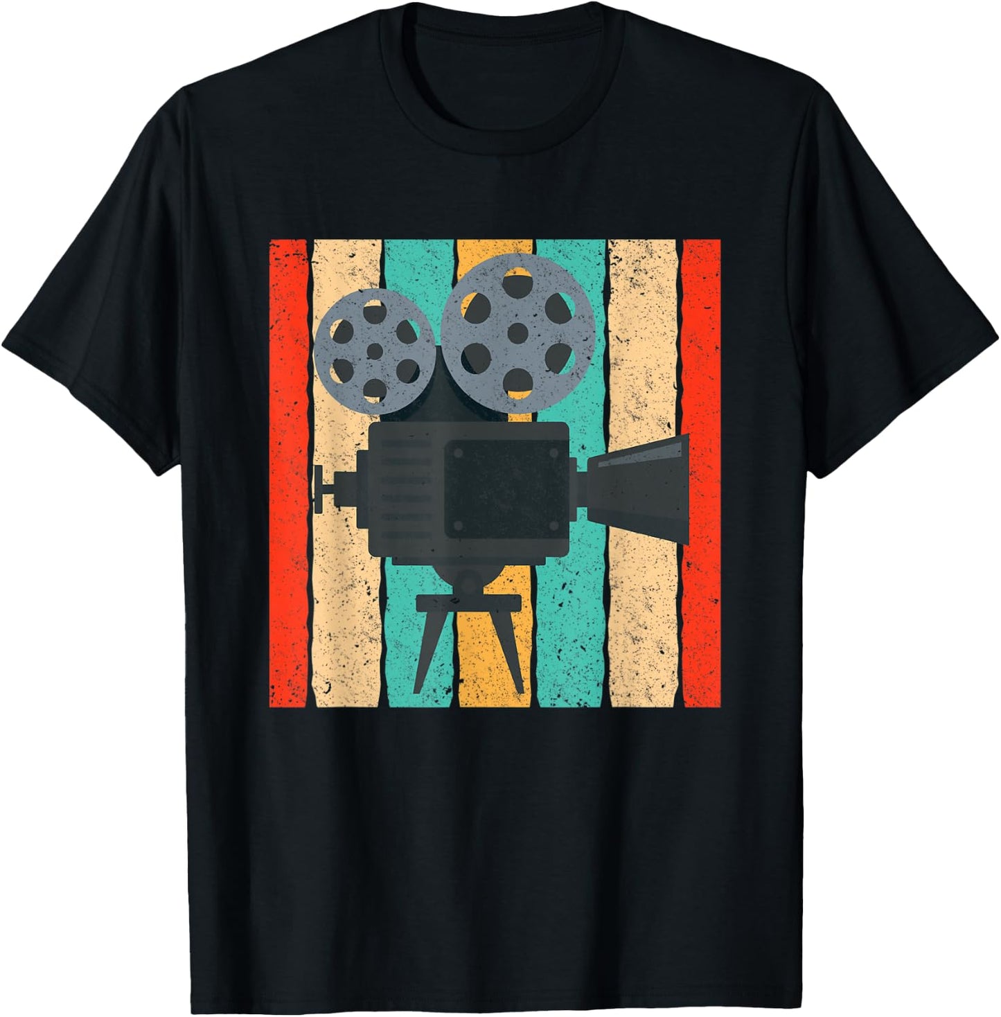 Vintage Cinema Camera Retro Movie Projector T-Shirt - T-Shirt | Black