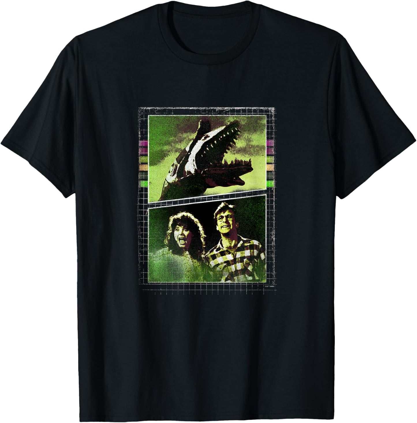Beetlejuice Vintage Retro Sandworm Adam & Barbara Panels T-Shirt - T-Shirt | Black