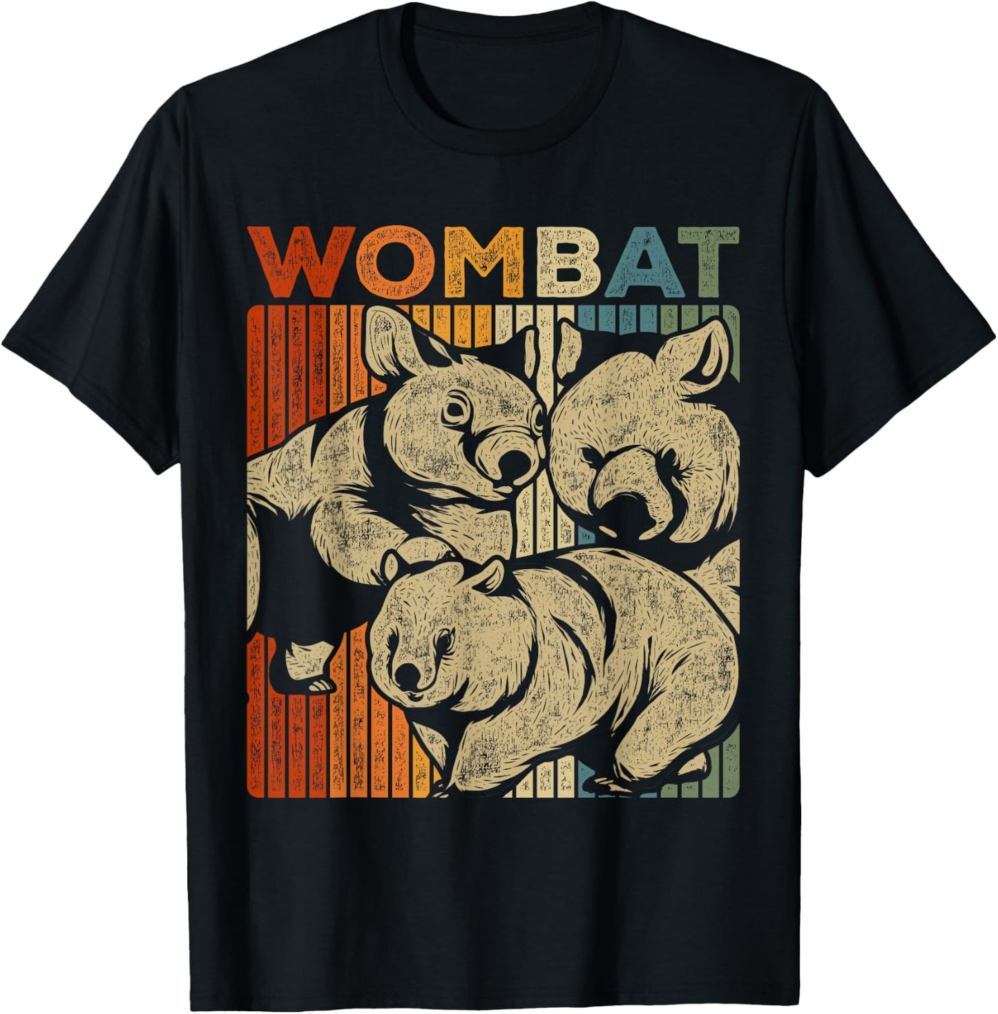 Retro Wombat T-Shirt - T-Shirt | Black