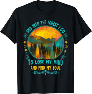 And Into The Forest I Go Hiking Camping Summer Camp Women T-Shirt - T-Shirt | Black