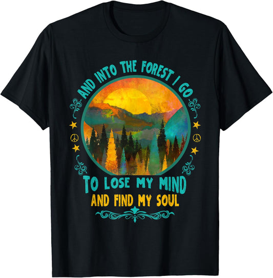 And Into The Forest I Go Hiking Camping Summer Camp Women T-Shirt - T-Shirt | Black