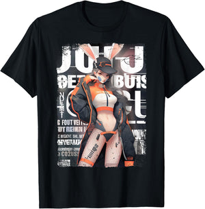 Magazine Cover Vintage Girl Bunny Collage Sexy Model Pin-Up T-Shirt - T-Shirt | Black