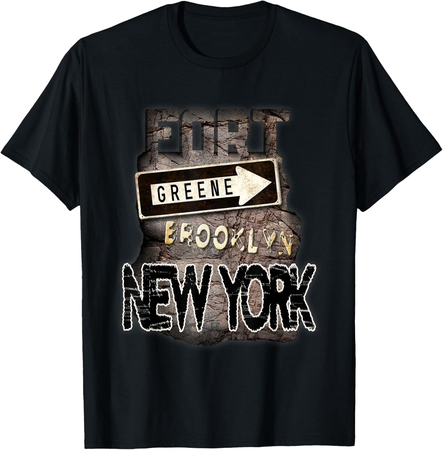 Fort Greene Brooklyn New York Graphic Art T-Shirt - T-Shirt | Black
