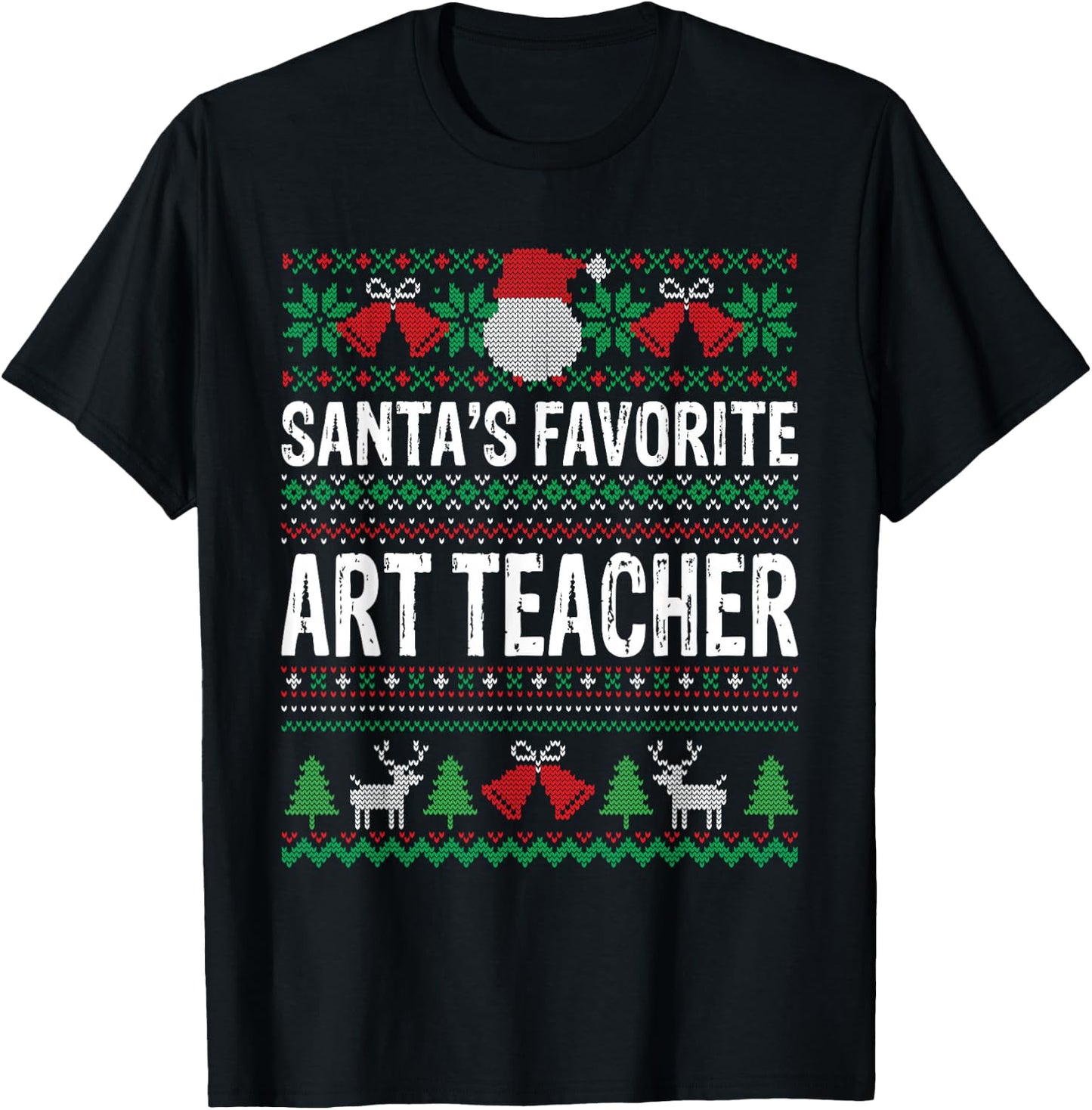 Art Teacher Christmas - Santa's Favorite Art Teacher T-Shirt - T-Shirt | Black