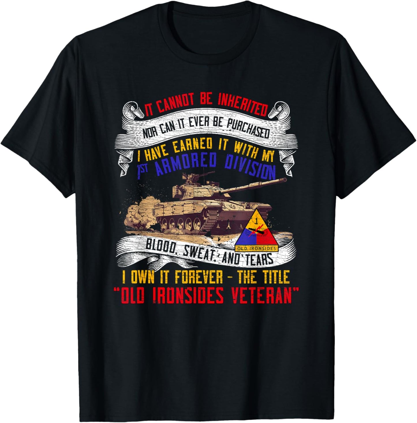 1st Armored Division Fort Bliss Veteran Texas Gifts T-Shirt - T-Shirt | Black