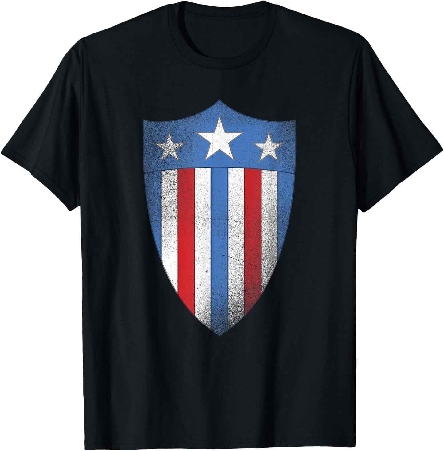 Marvel Captain America OG Distressed Shield T-Shirt - T-Shirt | Black