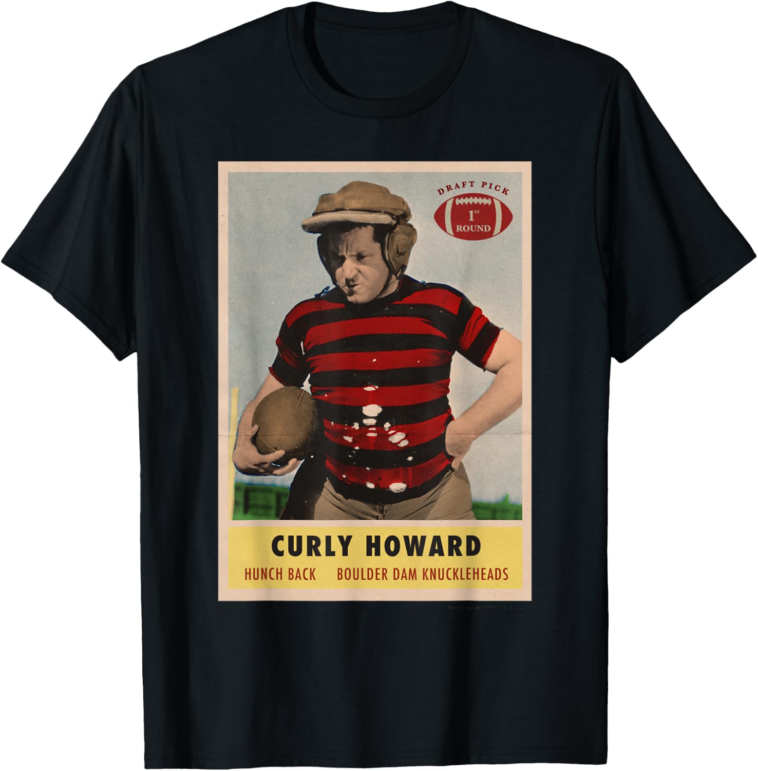 Curly - Knuckleheads Football Card T-Shirt - T-Shirt | Black
