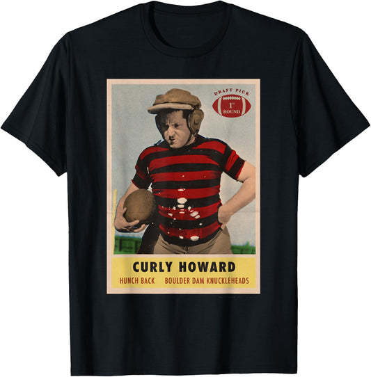 Curly - Knuckleheads Football Card T-Shirt - T-Shirt | Black