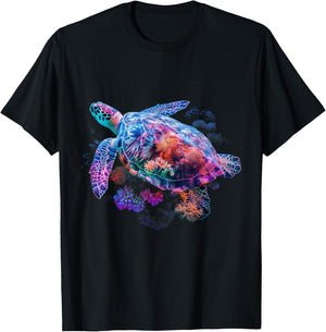 Sea Turtle Hawaiian Surfer Scuba Diving Scuba Diver T-Shirt - T-Shirt | Black