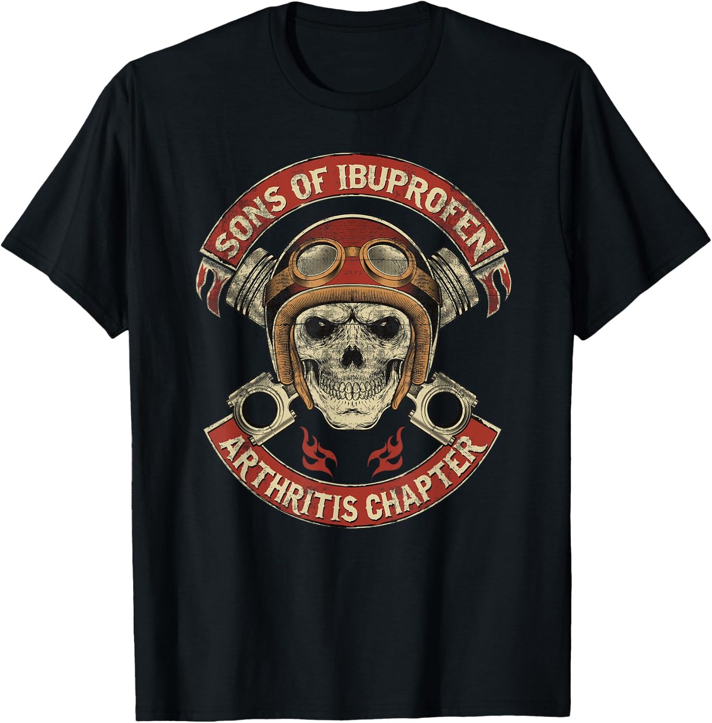 Vintage Son of Ibuprofen Funny Arthritis Chapter Biker T-Shirt - T-Shirt | Black