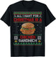 All I Want For Christmas Is A Chicken Sandwich Funny Ugly T-Shirt - T-Shirt | Black