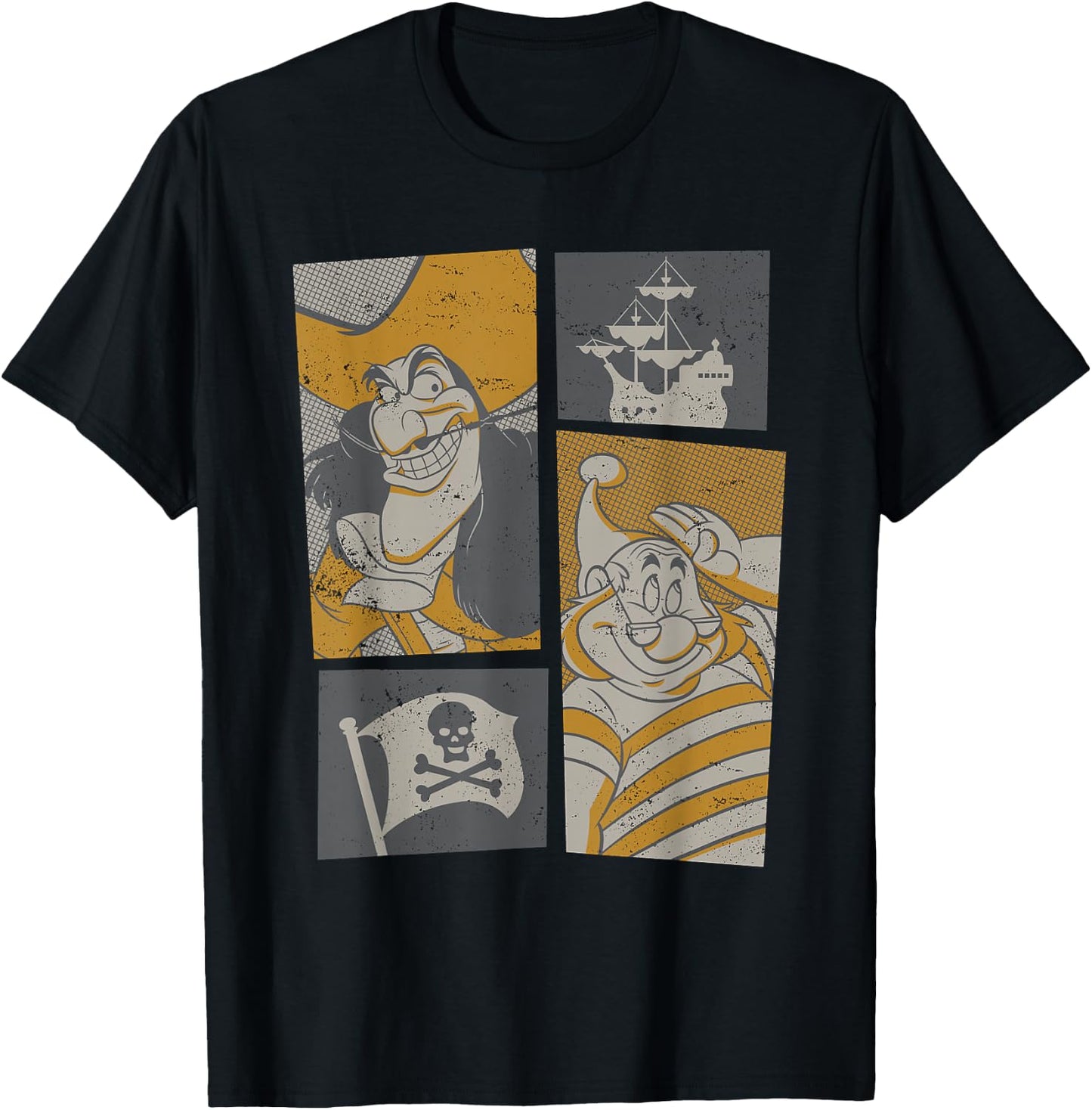 Disney Peter Pan Captain Hook and SMEE T-Shirt - T-Shirt | Black
