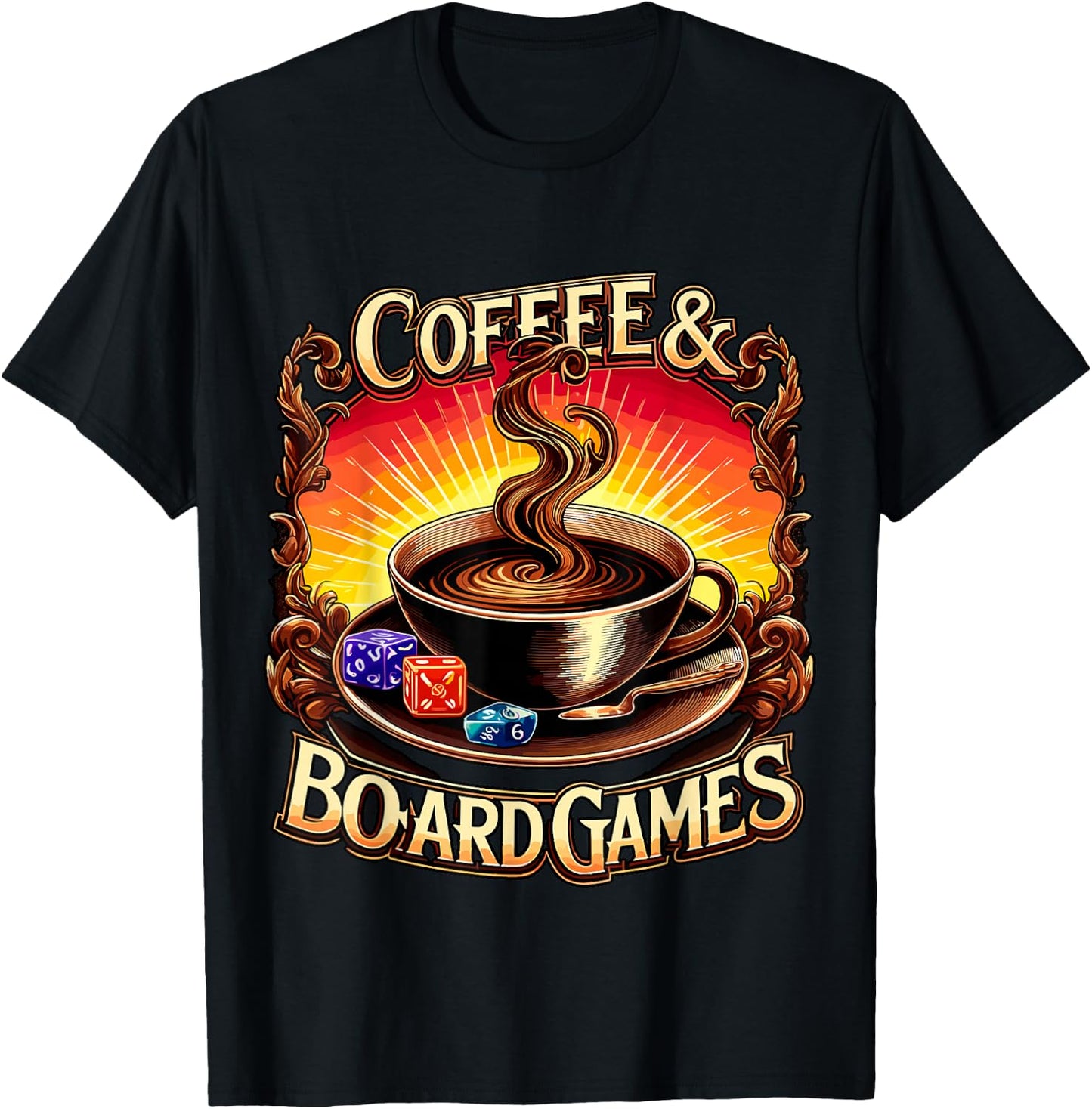 Coffee and Board Games Board Game Night T-Shirt - T-Shirt | Black