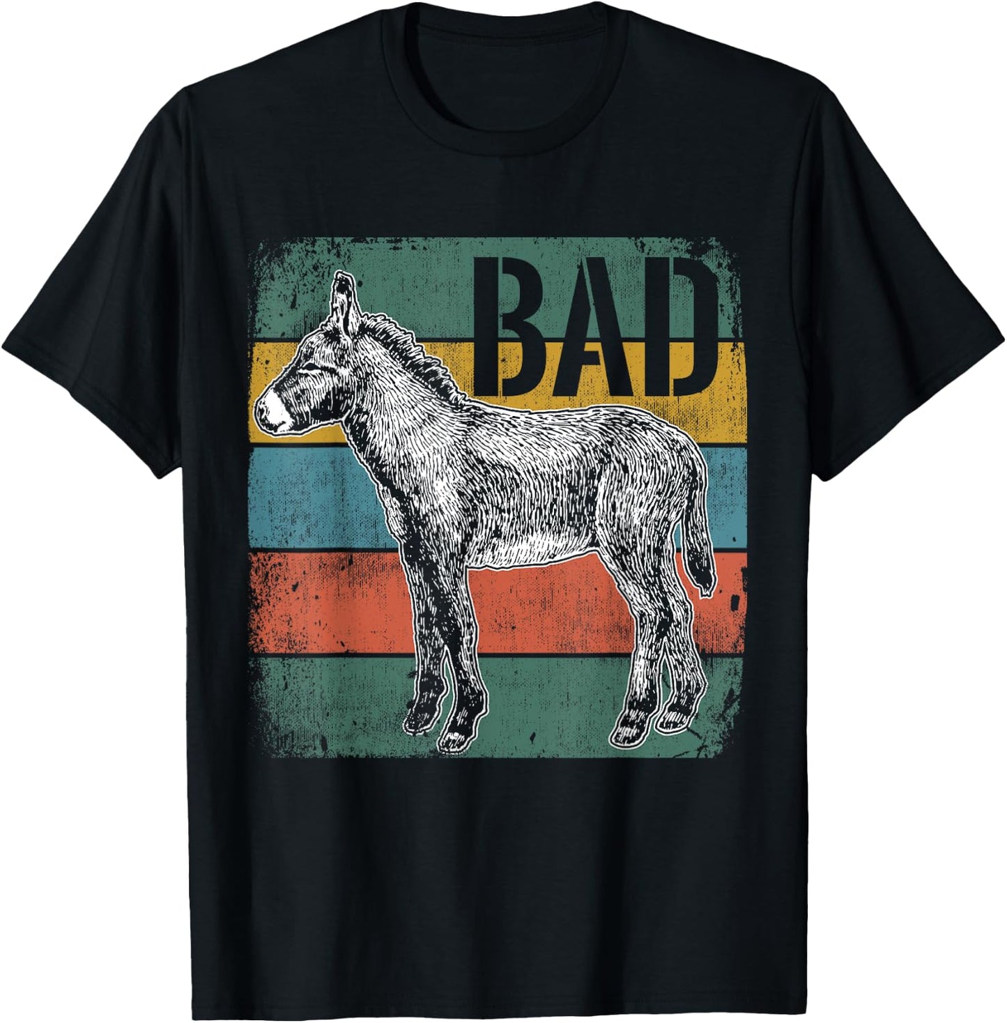 Bad Ass Badass Donkey Cool Cute Donkeys Meme T-Shirt - T-Shirt | Black