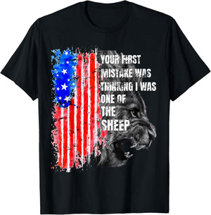 Lion Your first Mistake was thinking i was one of the Sheep T-Shirt - T-Shirt | Black