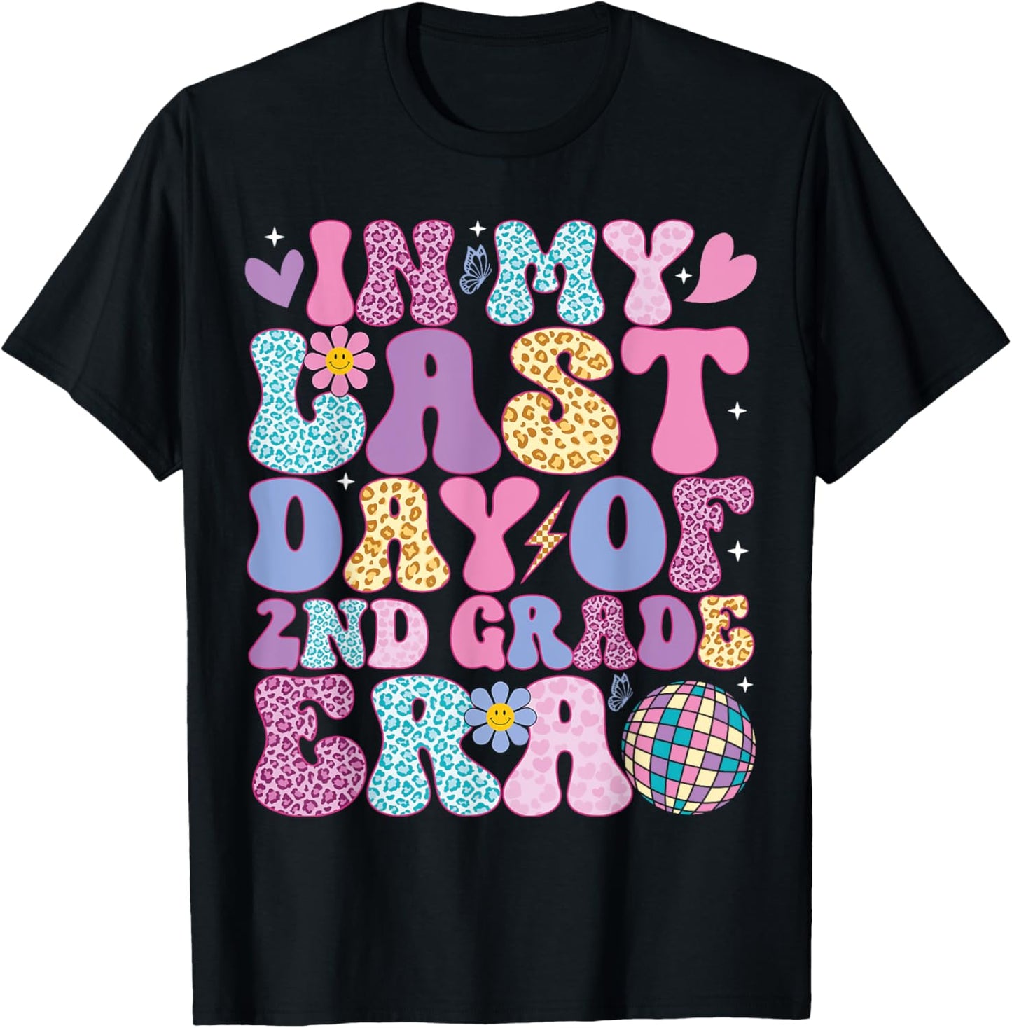 In My Last Day 2nd Grade Era Groovy Students End of School T-Shirt - T-Shirt | Black