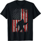 Patriotic American Flag Sasquatch Lover Gift Bigfoot Vintage T-Shirt - T-Shirt | Black