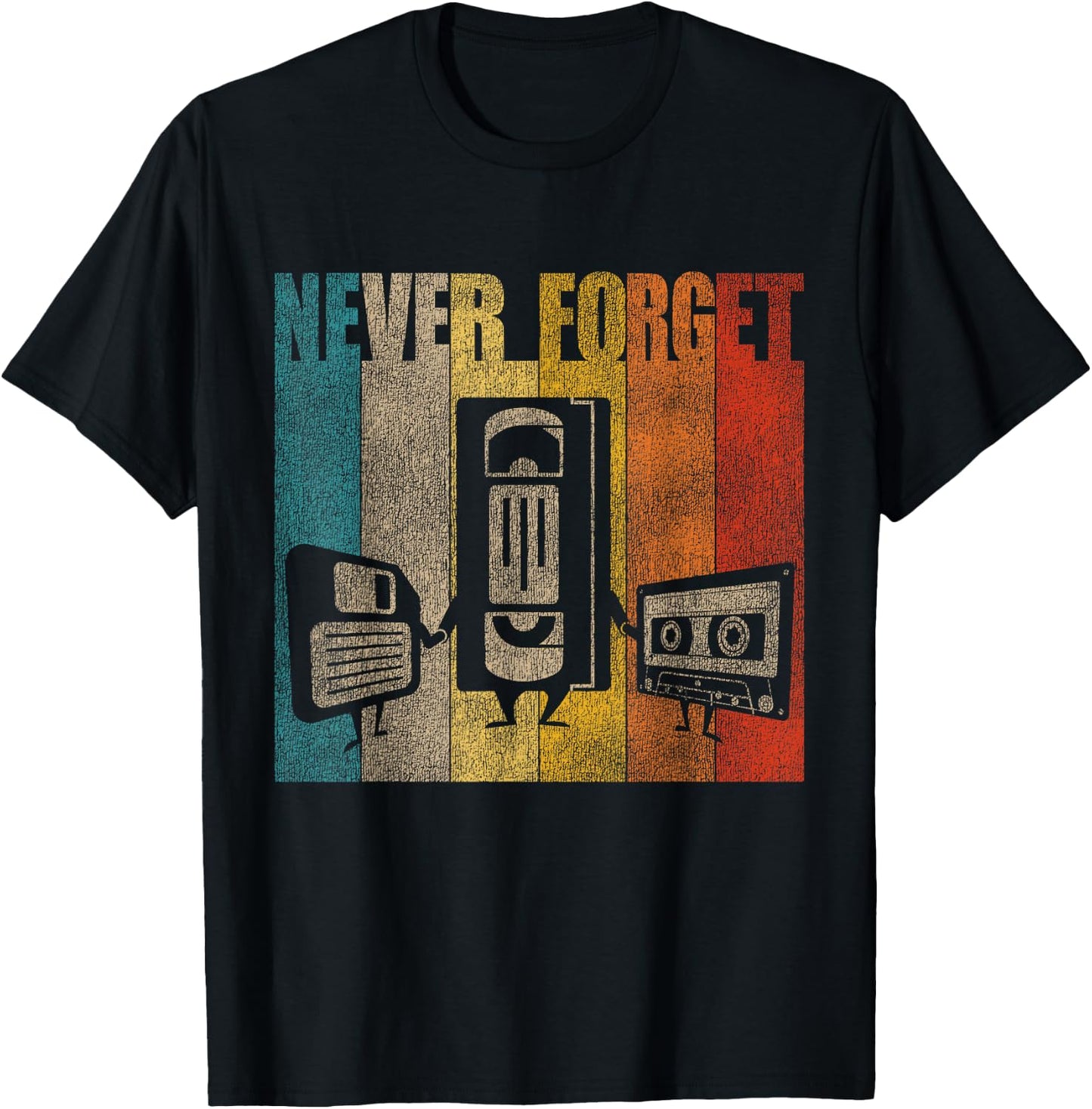 Lustig nie vergessen floppy disk VHS and cassettes T-Shirt - T-Shirt | Black