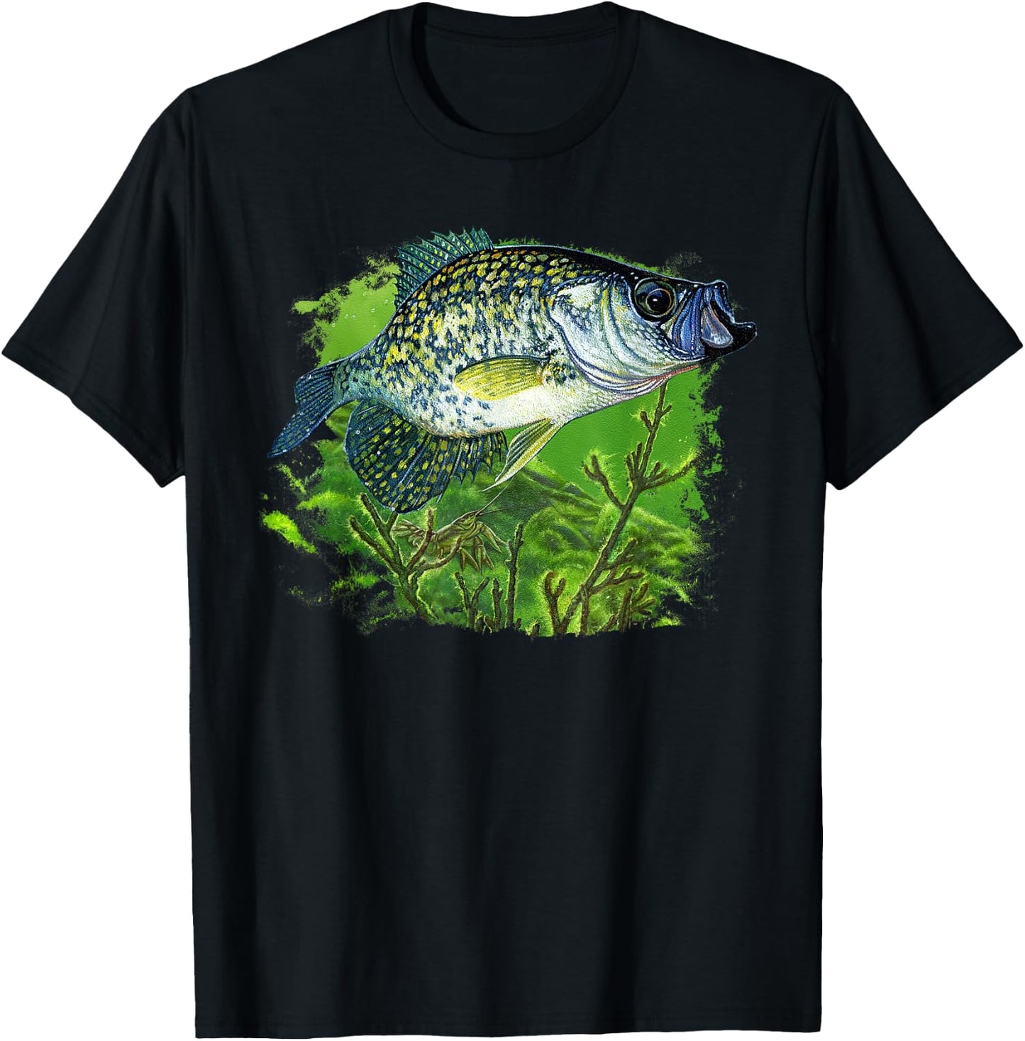 Crappie Swim with Branches Cool Crappie CR T-Shirt - T-Shirt | Black