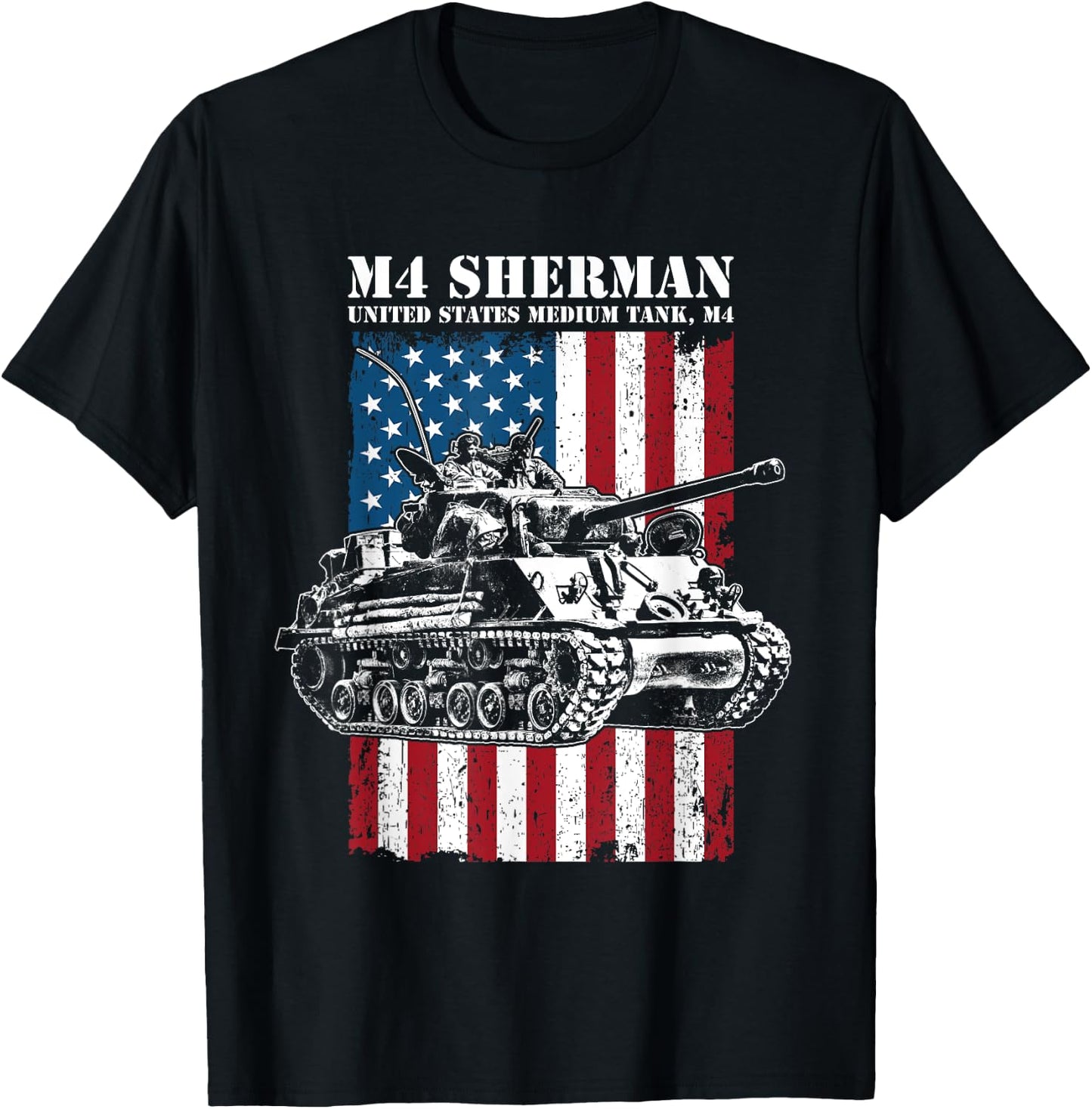 M4 Sherman WW2 Tank - Medium Tank M4 T-Shirt - T-Shirt | Black
