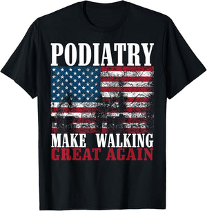 Funny Podiatrist Gift Cool Podiatry American Flag Doctors Girls Kids Men T-Shirt - T-Shirt | Black