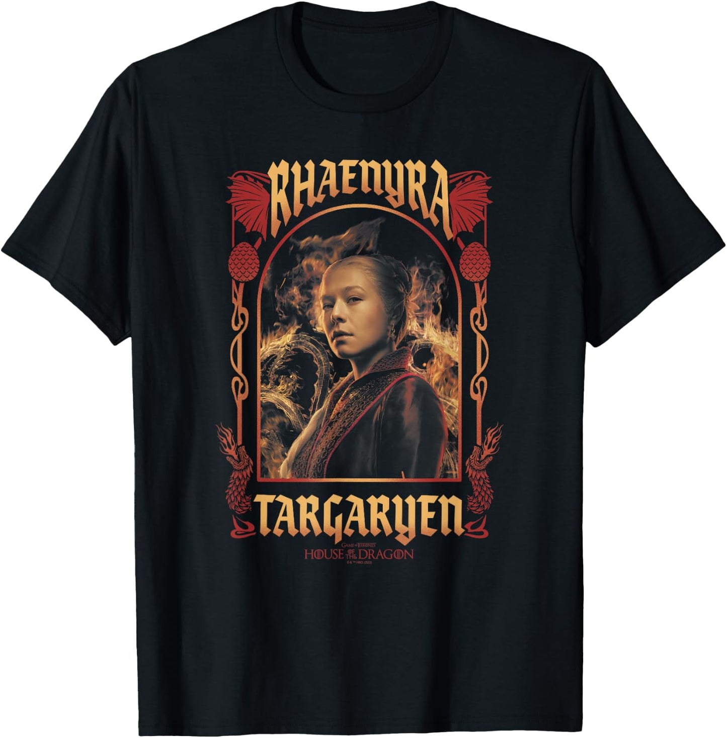 House of the Dragon Rhaenyra Targaryen Nouveau Portrait T-Shirt - T-Shirt | Black
