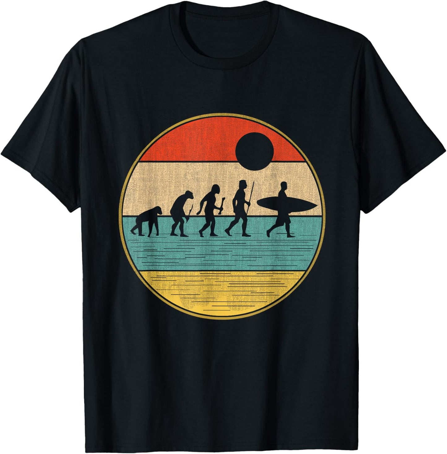 Surf Evolution Surf Design T-Shirt - T-Shirt | Black