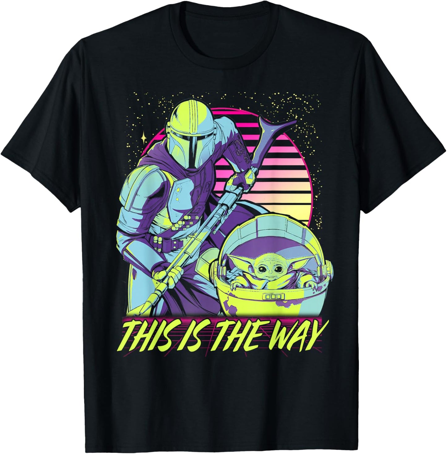 Star Wars The Mandalorian The Child This Is The Way Neon T-Shirt - T-Shirt | Black