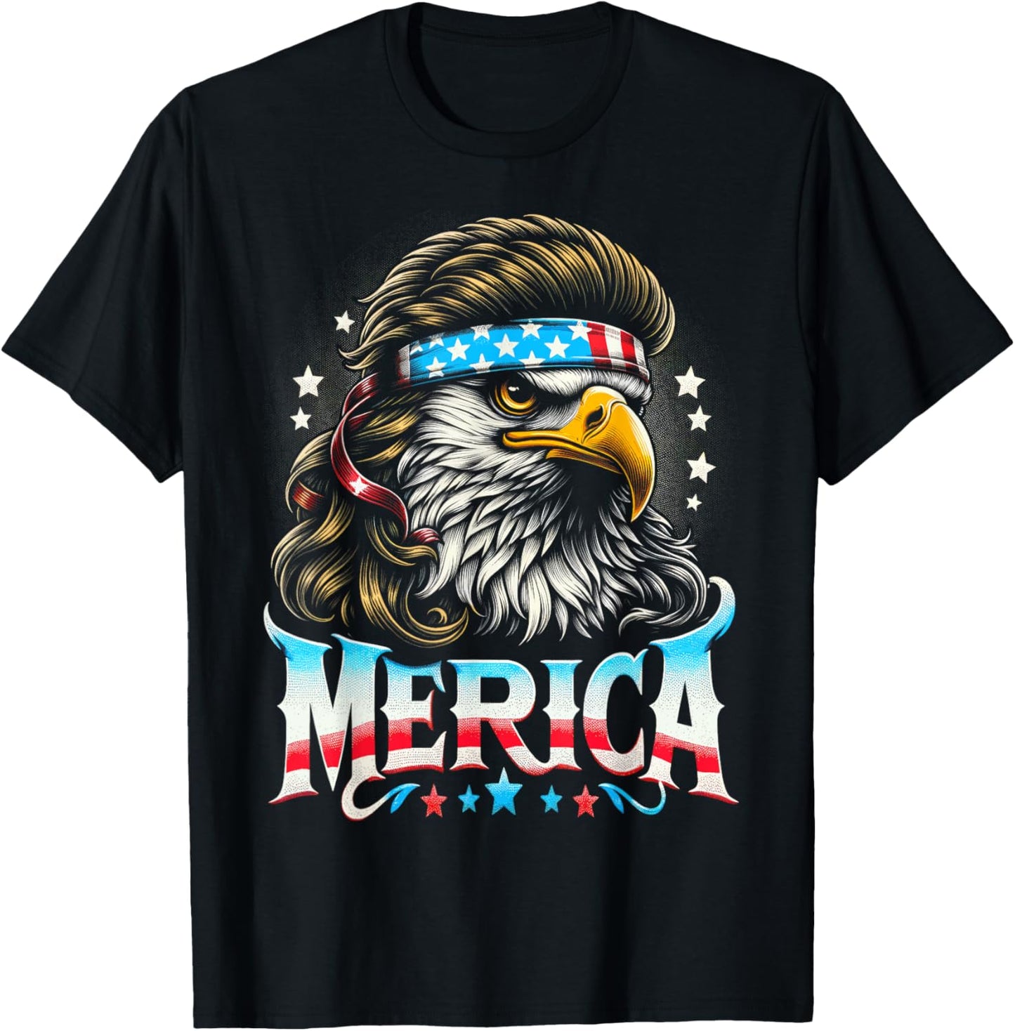 4th of July Patriotic Funny Eagle July 4th USA Merica Women Kids Men T-Shirt - T-Shirt | Black