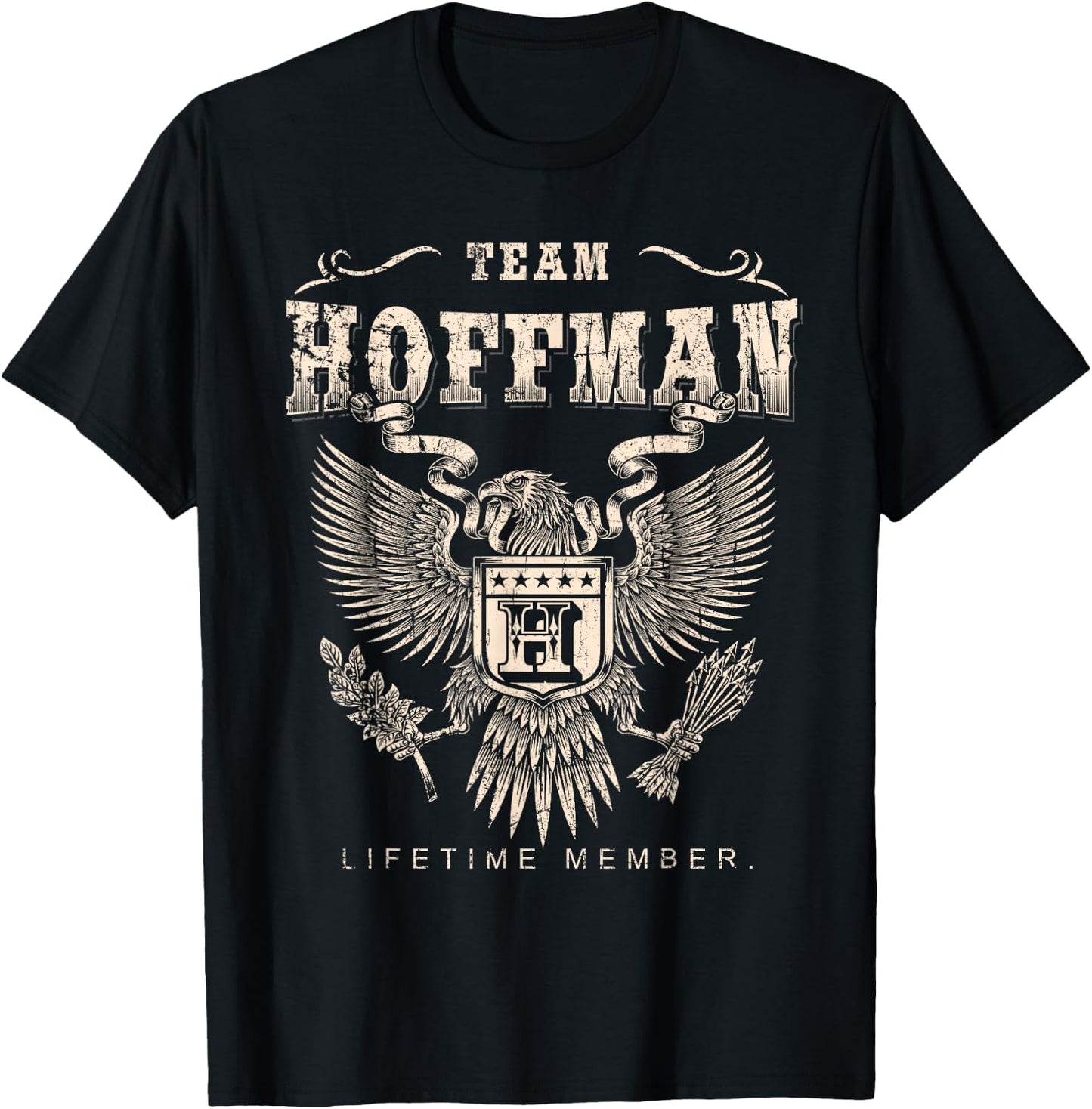 Team Hoffman Family Name Lifetime Member T-Shirt - T-Shirt | Black
