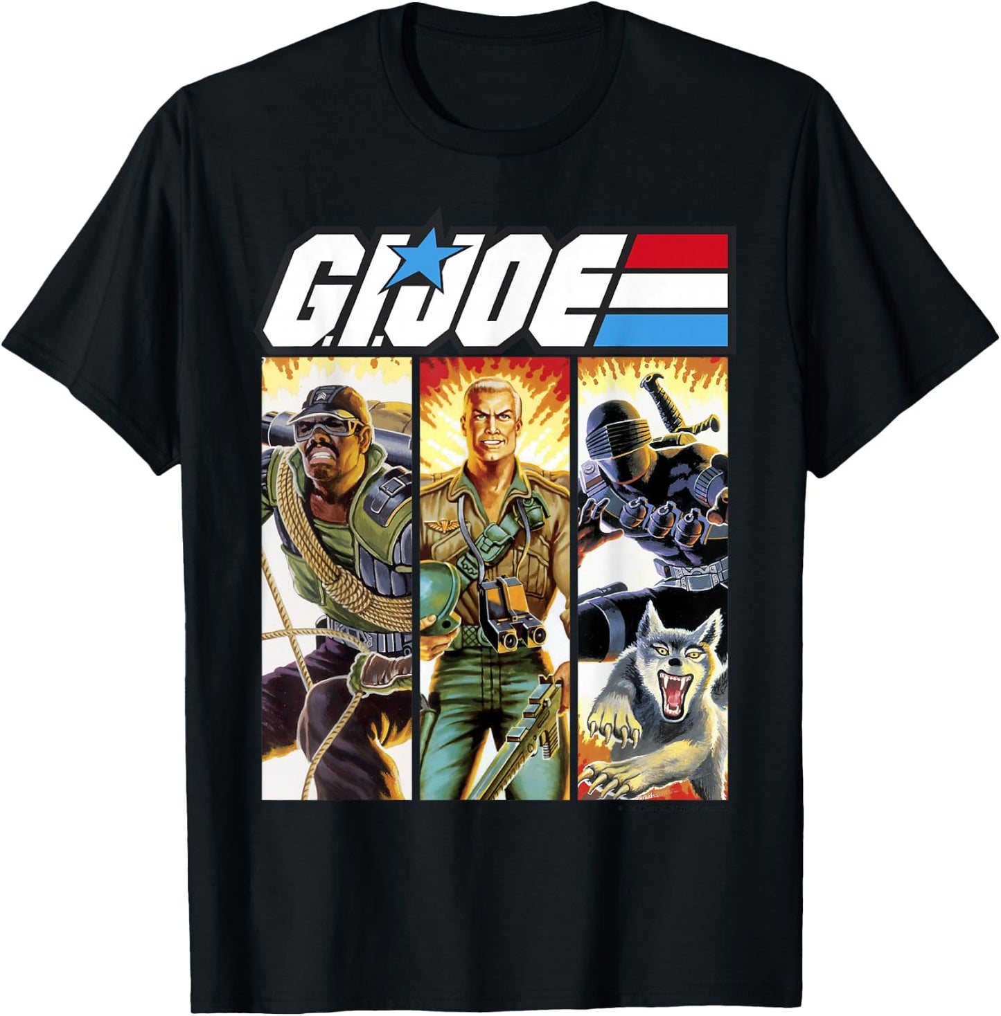 G.I. Joe Geared Up Action Shot Comic Panels T-Shirt - T-Shirt | Black