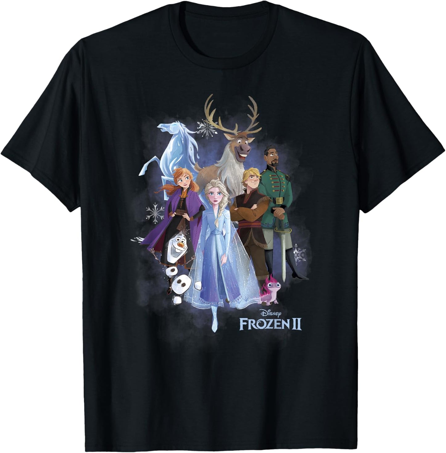 Disney Frozen 2 Group Shot Walking Into Forest T-Shirt - T-Shirt | Black