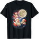 Three Santa Moon Santas Howling At Moon Meme Weird Christmas T-Shirt - T-Shirt | Black