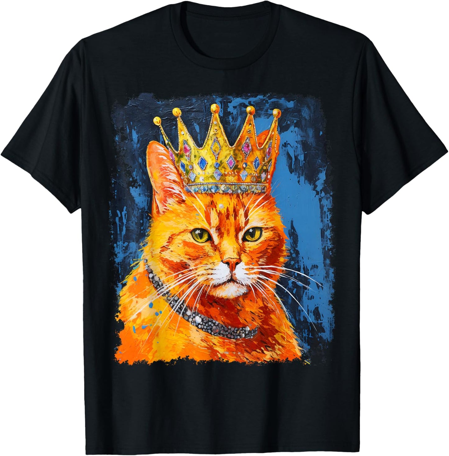 Pop Art Orange Ginger Cat King Queen T-Shirt - T-Shirt | Black
