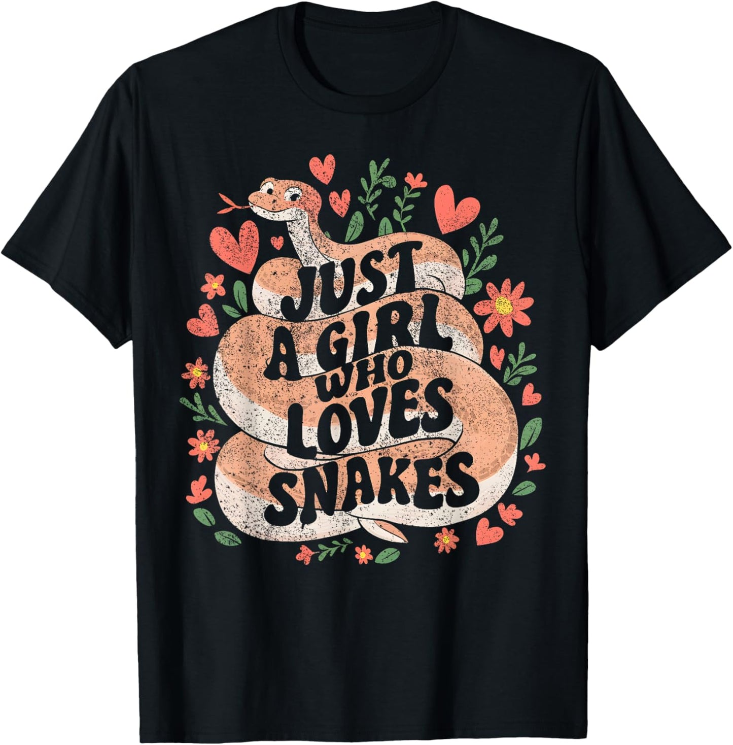 Just A Girl Who Loves Snakes T-Shirt - T-Shirt | Black