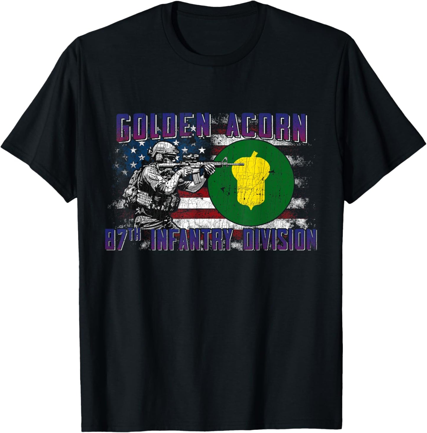 87th Infantry Division 87th ID Golden Acorn Division Gifts T-Shirt - T-Shirt | Black
