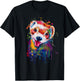 Ferret Face Graphics Hand Drawn Splash Art Ferret Pet Lover T-Shirt - T-Shirt | Black