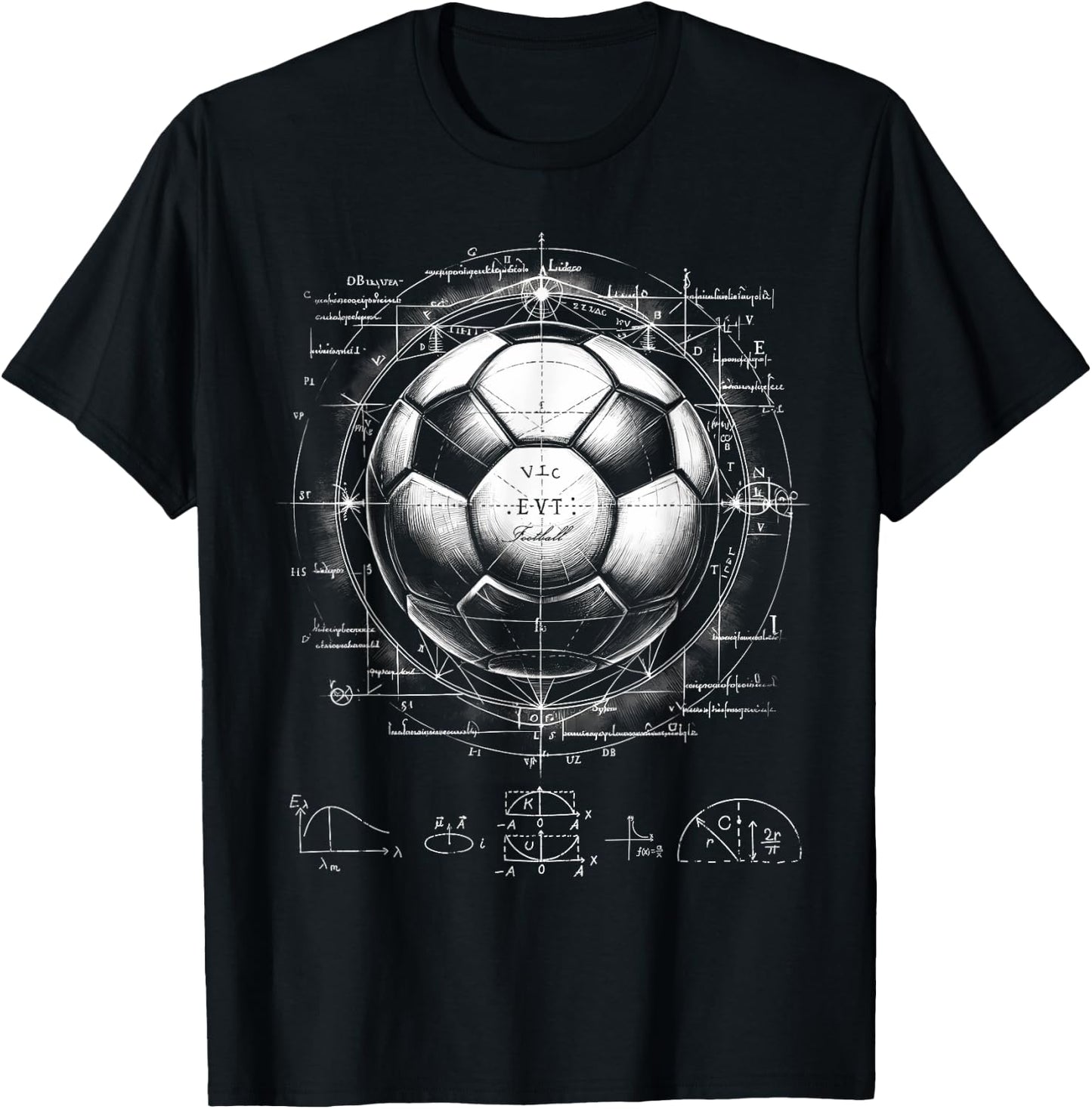 Soccer Patent Drawing Boys Girls Men Women Coach Football T-Shirt - T-Shirt | Black