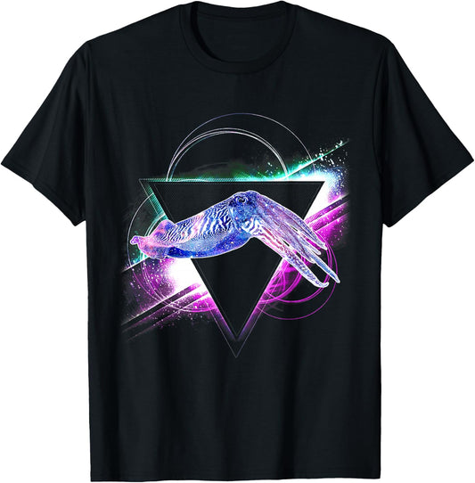 Aesthetic Galaxy Cuttlefish T-Shirt - T-Shirt | Black