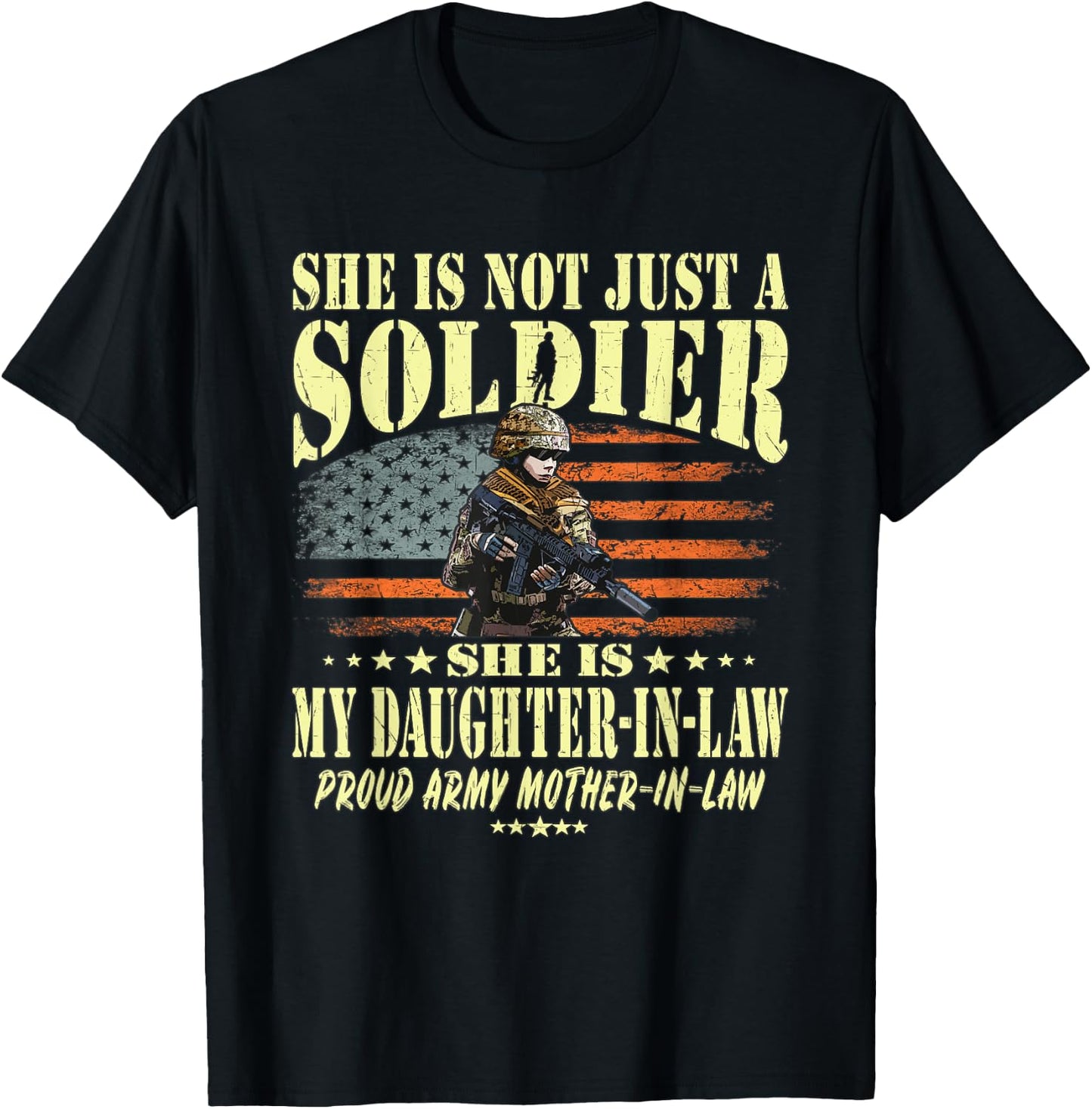 My Daughter-In-Law Is A Solider - Proud Army Mother-In-Law T-Shirt - T-Shirt | Black