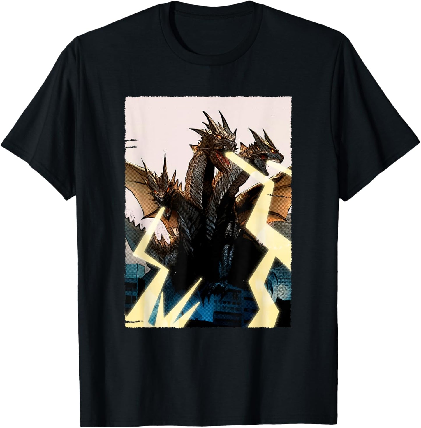 Three-Headed Dragon - Mythical Hydra Creature T-Shirt - T-Shirt | Black