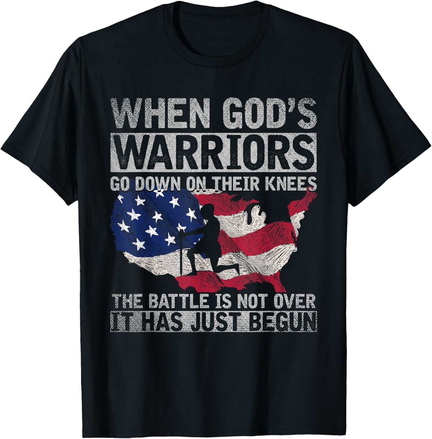Patriotic Christian Devotee God Christianity US Flag Jesus T-Shirt - T-Shirt | Black