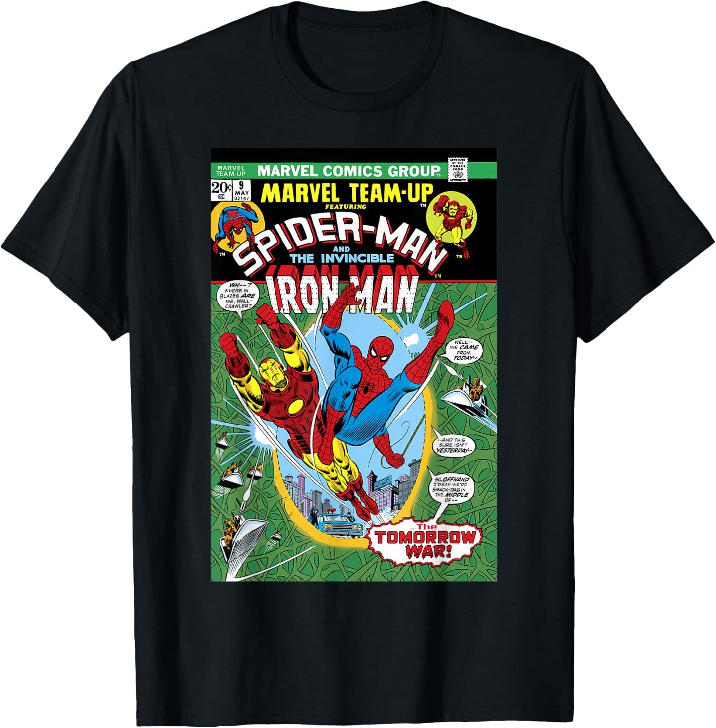 Marvel Team-Up Iron Man & Spider-Man The Tomorrow War Cover T-Shirt - T-Shirt | Black
