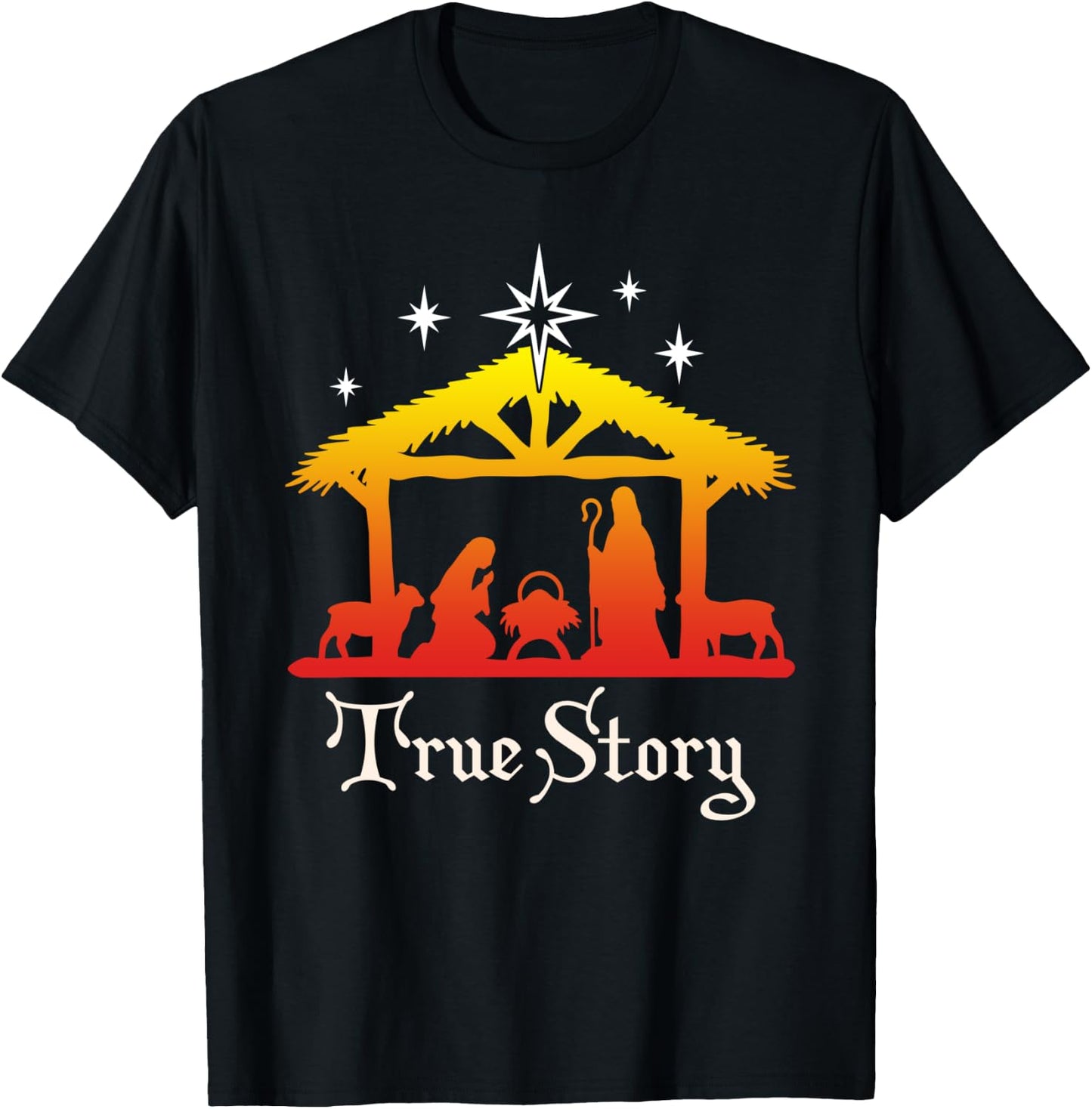 True Story Christmas Jesus Nativity gift, Christian gift T-Shirt - T-Shirt | Black