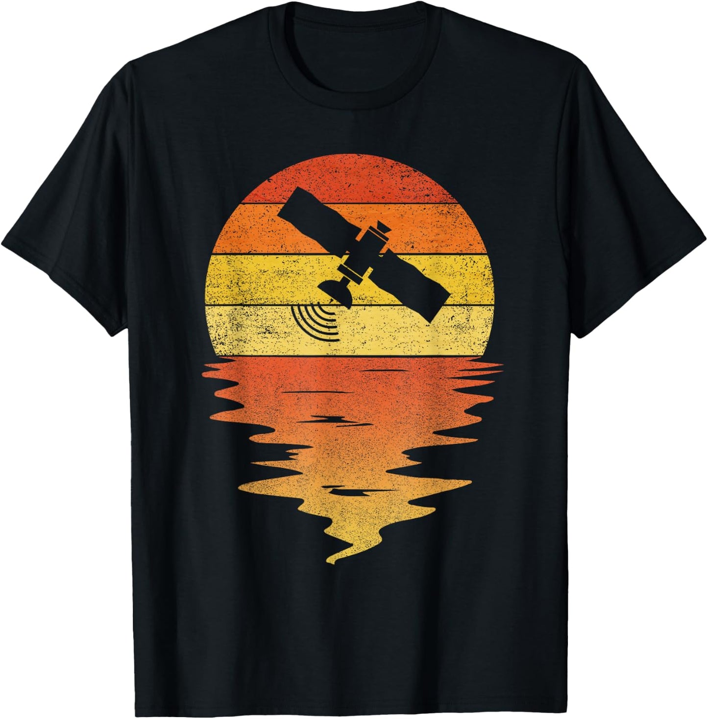 Satellite shirt retro sunset 70s vintage Satellite T-Shirt - T-Shirt | Black