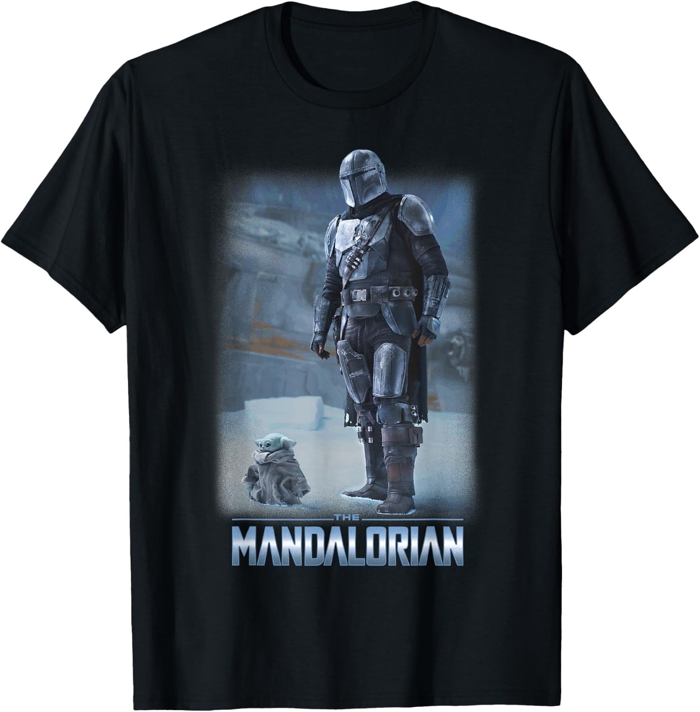 Star Wars: The Mandalorian & The Child Icy Portrait R12 T-Shirt - T-Shirt | Black