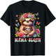 Mama Sloth Mother's Day Matching Floral Mommy Mom T-Shirt - T-Shirt | Black